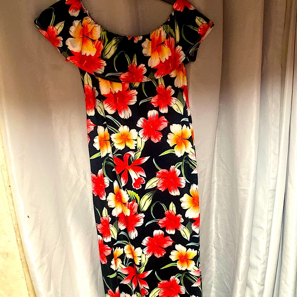 Floral Long Maxi Stretchy Dress